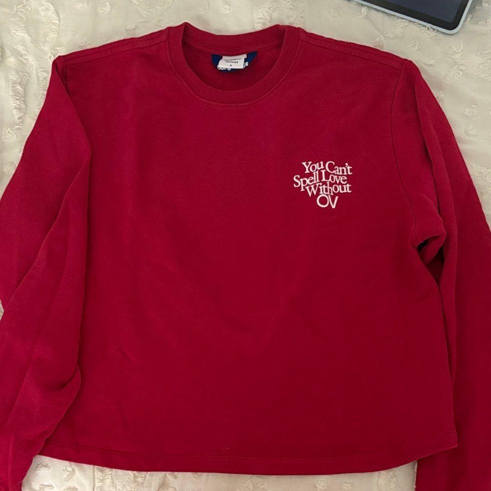 Outdoor Voices Pink/Red Crew Neck Valentines Sweatshirt